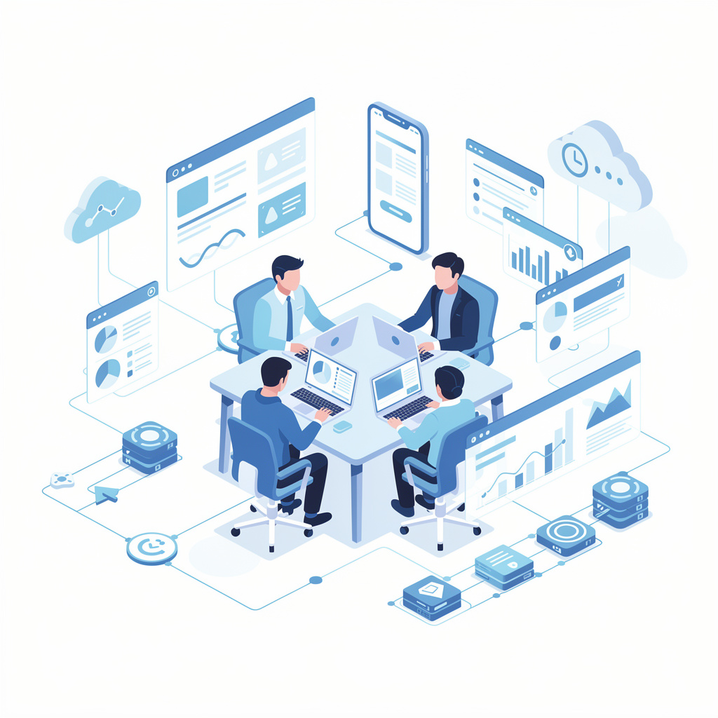 Ilustración de servicios de desarrollo de software